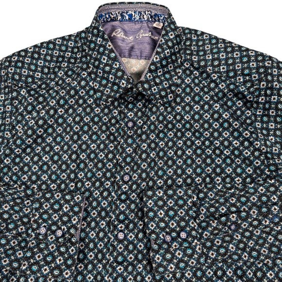 Robert Graham Other - Robert Graham Button Up Shirt Mens 2XL Blue Paisley Medallion Classic Fit LS